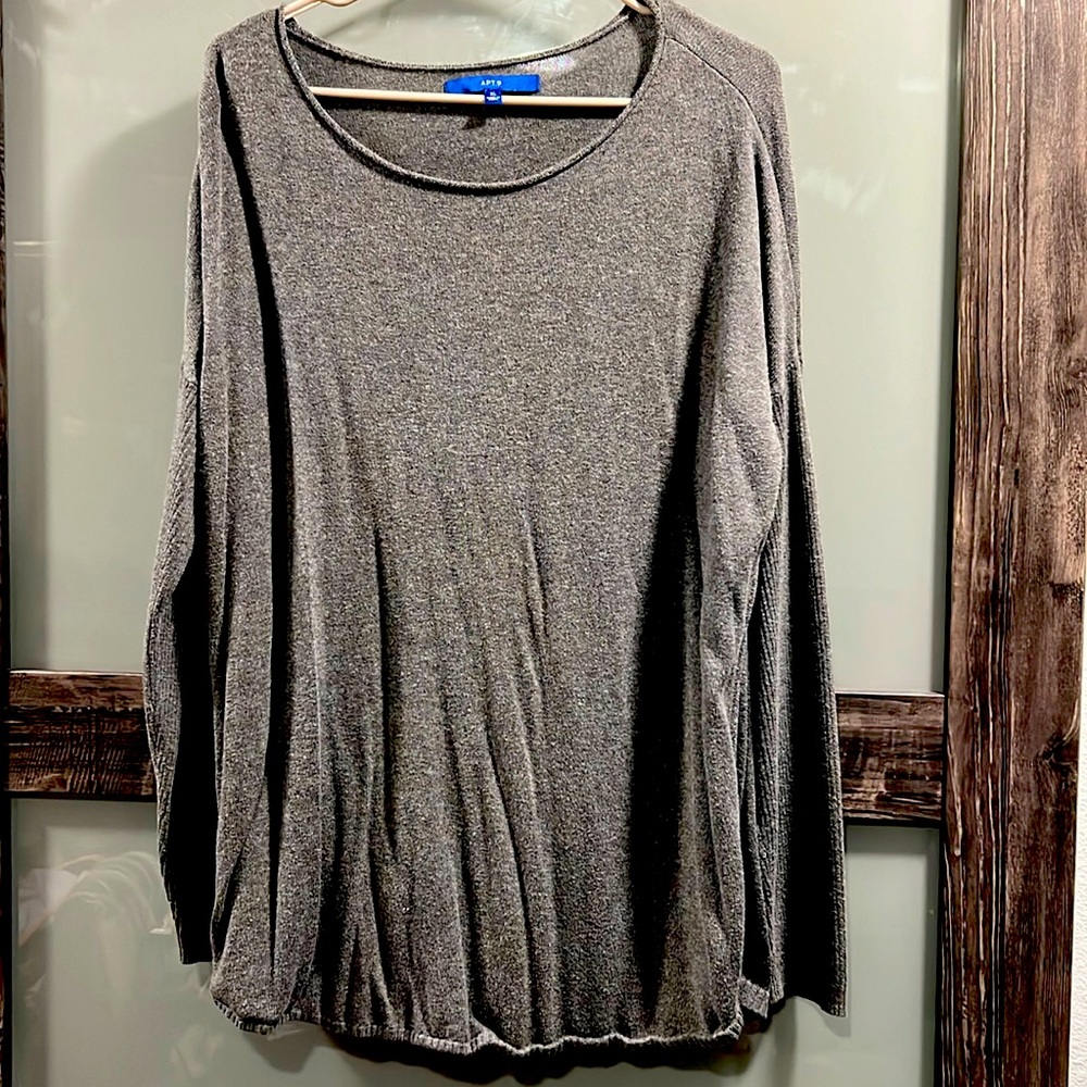 Apt 9 sweater with metallic around collar and trim. Size XL
